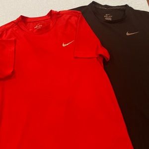 Mens 2 Dri-Fit Nike T-Shirts Size Small Red/Black